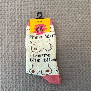 Fun Graphic Men's Socks - Cream and Pink